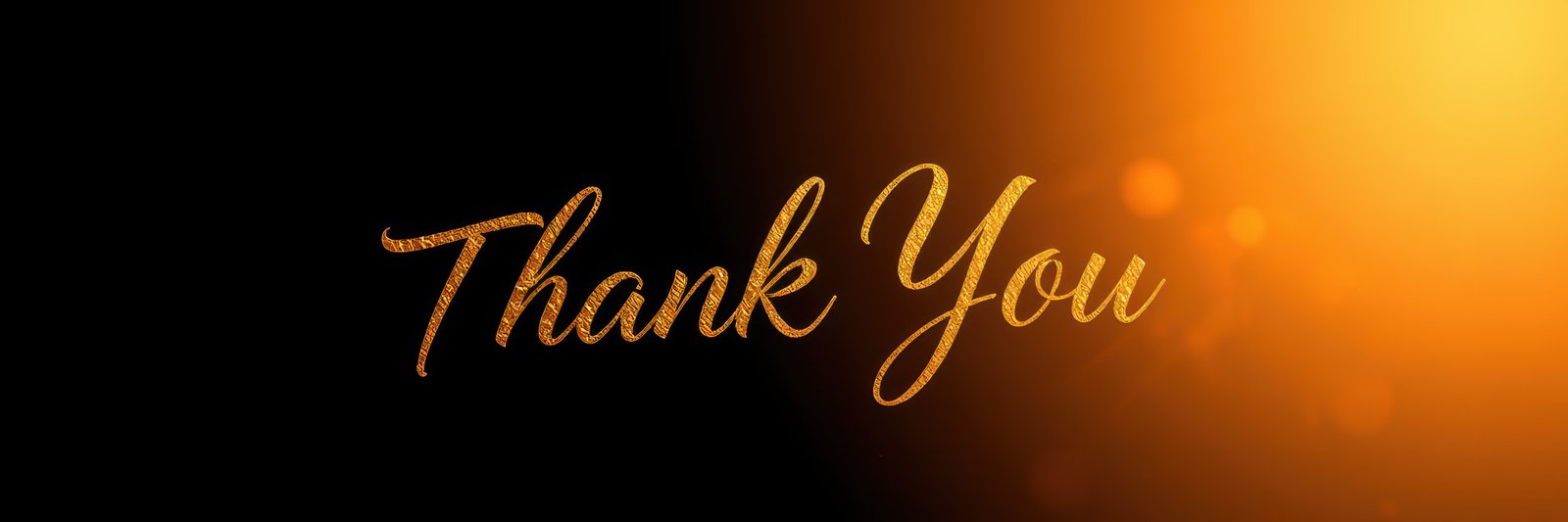 Elegant thank you message with a warm glow and vibrant background
